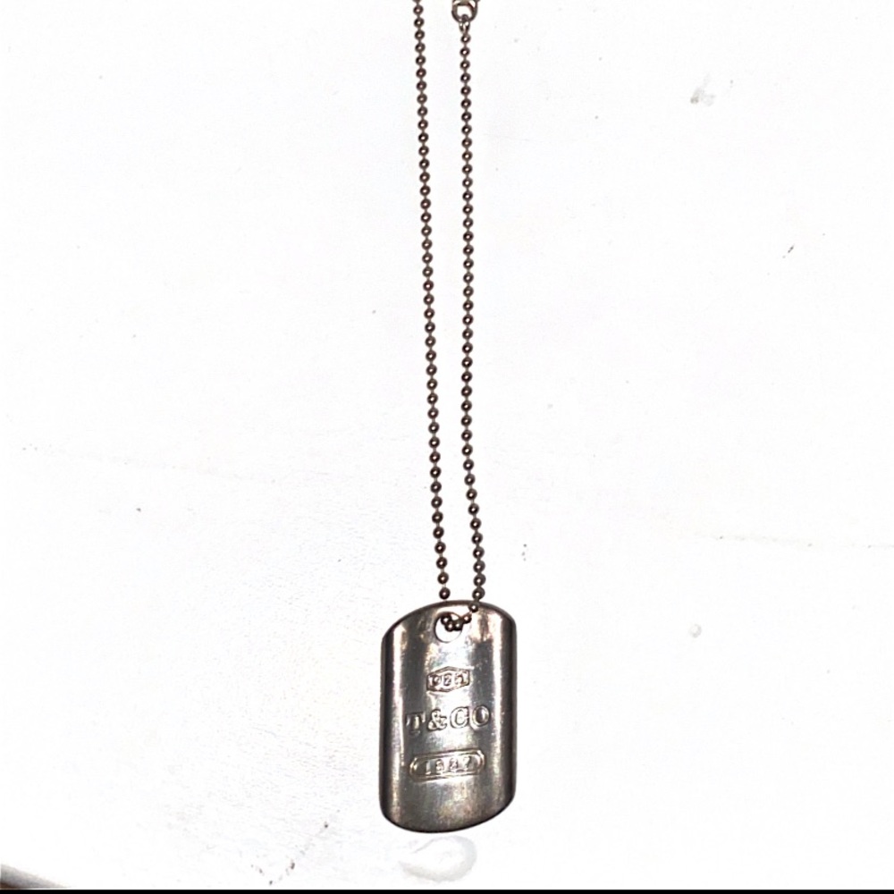 Tiffany and Co dog tag necklace